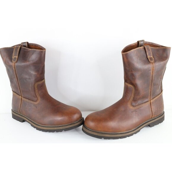 Deadstock Vtg Carolina Mens 15 2E Steel Toe Leather Pull On Cowboy Work Boots main image 4